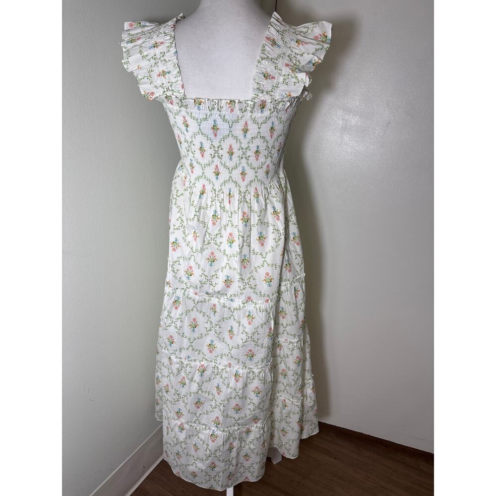 Hill House The Nap Dress White Bouquet Cotton Maxi Dress Sz S - Picture 3 of 4